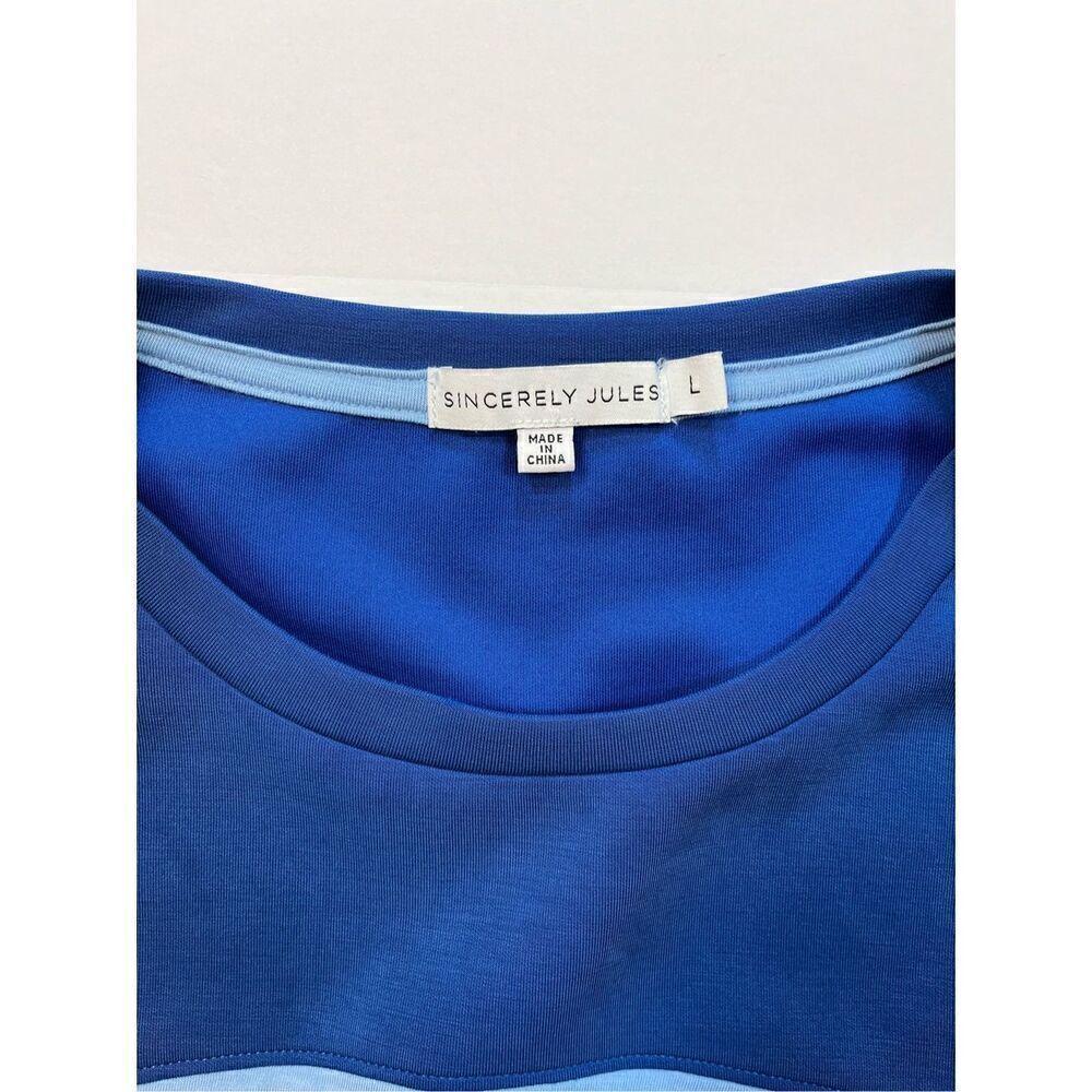 Revolve Simply Jules RelaxedFit Crewneck Sweatshirt Blue AthleticSoft Size Large - Picture 2 of 8